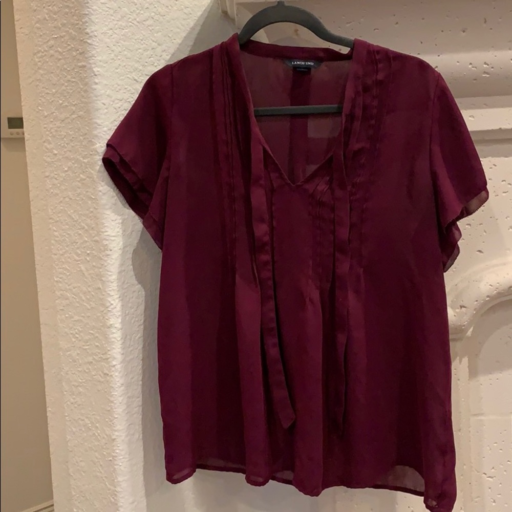 Land’s End eggplant blouse size 12